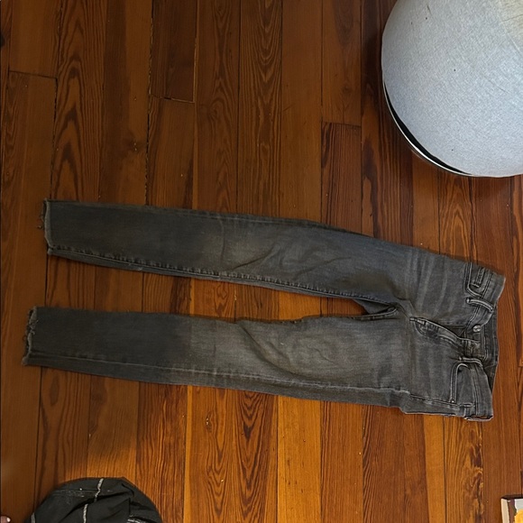 All Saints Denim - All Saints Dark Gray Low Waisted Skinny Jeans